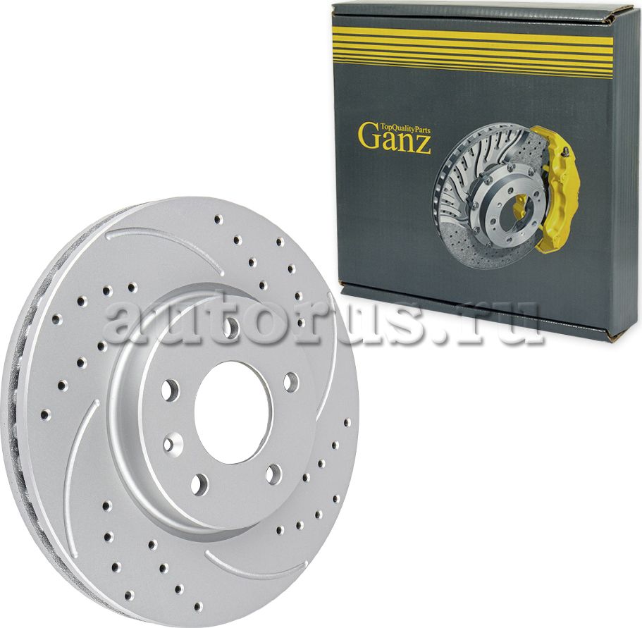 Диск тормозной передний перфорированный с покрытием (компл,2 шт) (Ganz). Артикул GIJ06234