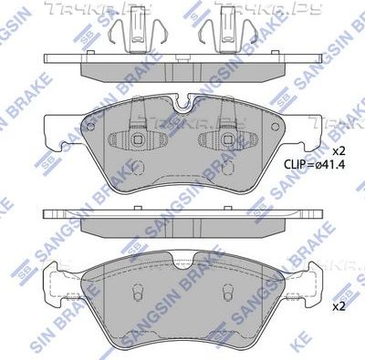 Тормозные колодки Sangsin Hi-Q передние для Mercedes-Benz R-Класс I 2005-2014. Артикул SP2189