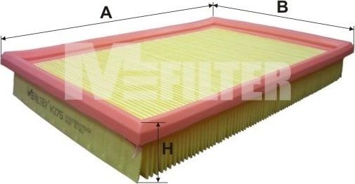 Воздушный фильтр MFilter для Mazda 626 III (GD) 1987-1997. Артикул K 375