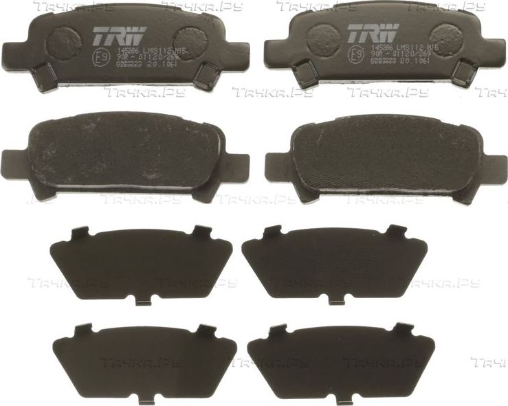 Тормозные колодки TRW COTEC задние для Subaru Legacy III 1999-2003. Артикул GDB3223