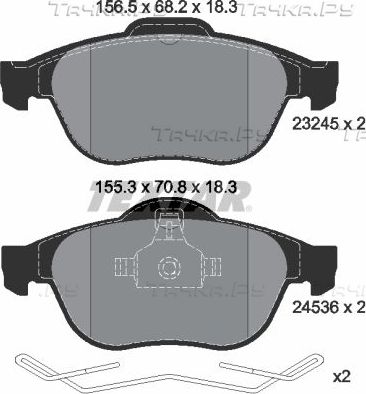 Тормозные колодки Textar Q+ передние для Renault Grand Scenic II 2005-2009. Артикул 2453601