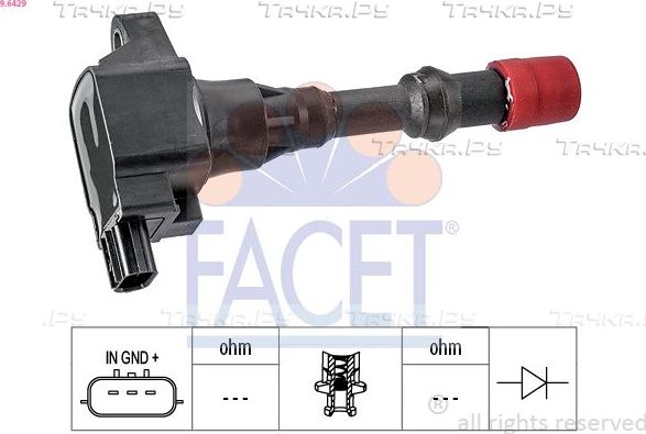 Катушка зажигания Facet OE Equivalent для Honda Civic VIII 2005-2011. Артикул 9.6429