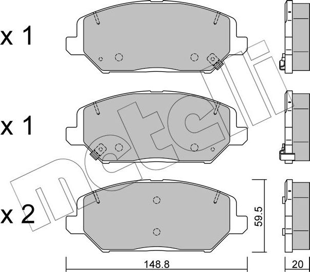 Тормозные колодки Metelli. Артикул 22-1163-0