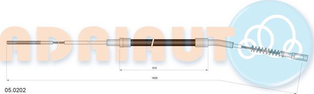 Трос ручника (тросик ручного тормоза) Adriauto задний правый/левый для BMW 3 I (E21) 1975-1982. Артикул 05.0202