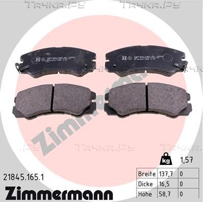Тормозные колодки Zimmermann передние для Isuzu Trooper II 1991-2004. Артикул 21845.165.1