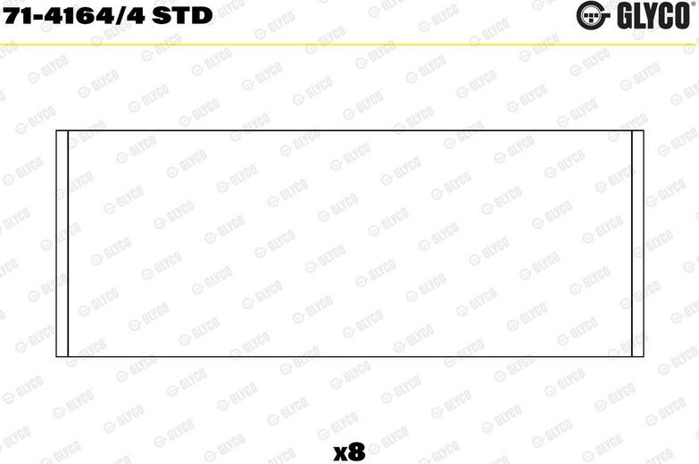 Вкладыши шатунные Glyco для Land Rover Freelander I 1998-2006. Артикул 71-4164/4 STD