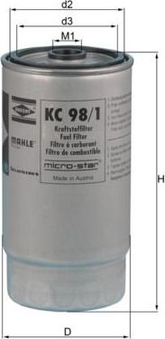 Топливный фильтр Mahle-Knecht. Артикул KC 98/1