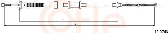 Трос ручника (тросик ручного тормоза) Cofle. Артикул 12.0763