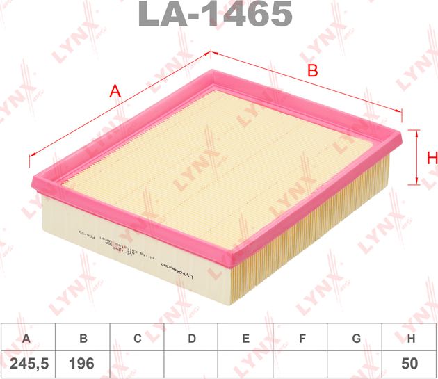 Воздушный фильтр LYNXauto. Артикул LA-1465