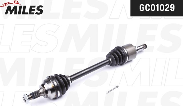 Полуось (привод в сборе, приводной вал) Miles передняя левая для Peugeot 307 I 2000-2009. Артикул GC01029