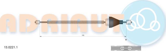 Трос ручника (тросик ручного тормоза) Adriauto. Артикул 13.0221.1