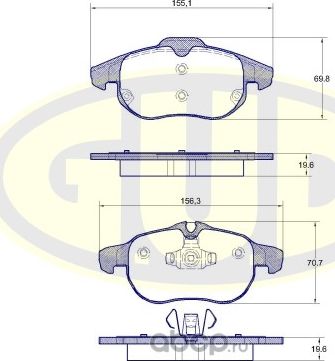 Тормозные колодки G.U.D.. Артикул GBP088800