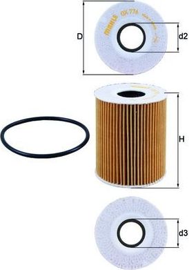 Масляный фильтр Mahle-Knecht. Артикул OX 776D