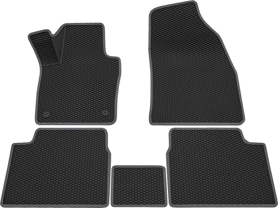 Коврики Rezkon 3D EVA Ромб резиновые для салона Toyota Corolla E150 2007-2013 Серый кант. Артикул 9234015102