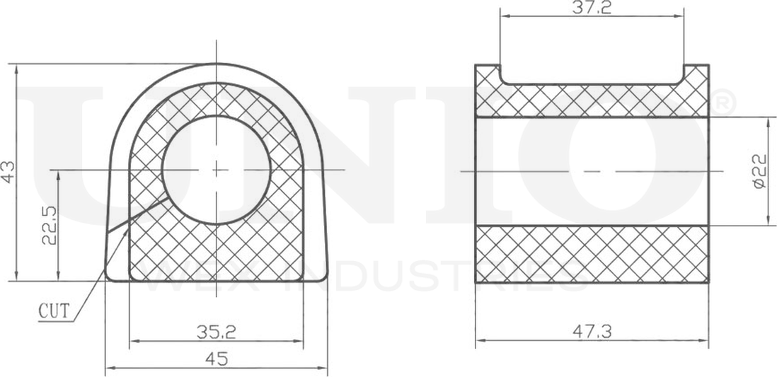 Втулка стабилизатора (Unio). Артикул RMP-10163