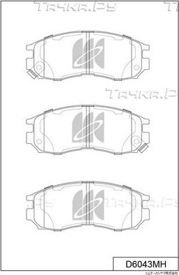 Тормозные колодки MK Kashiyama передние для Hafei Sigma 2000-2009. Артикул D6043MH