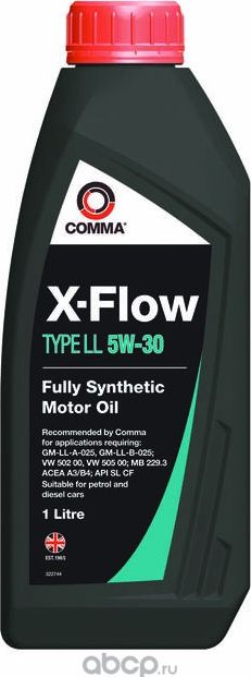 Масло моторное 5W30 COMMA 1л синтетика XFLOW TYPE LL Comma. Артикул XFLL1L