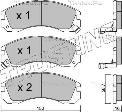 Тормозные колодки Trusting передние для Mitsubishi Galant VI 1989-1992. Артикул 136.0