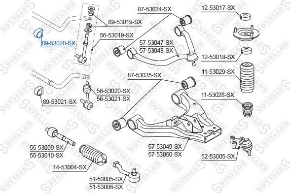 Втулка стабилизатора Stellox. Артикул 89-53020-SX