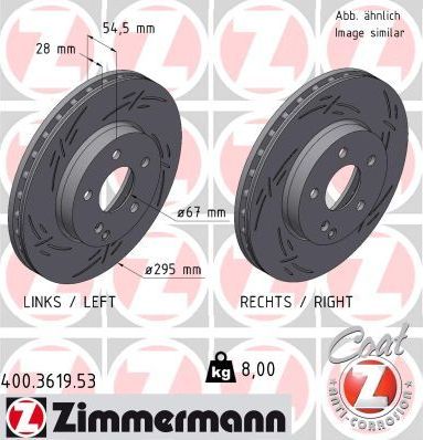 Тормозной диск Zimmermann Black Z. Артикул 400.3619.53