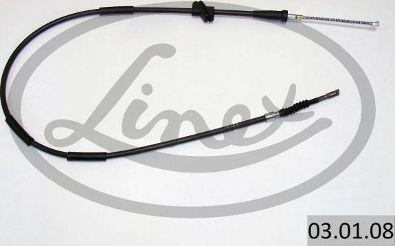Трос ручника (тросик ручного тормоза) Linex передний левый для Audi 80 IV (B3) 1986-1991. Артикул 03.01.08