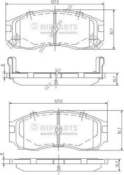 Тормозные колодки Nipparts передние для Proton Persona I 1994-2004. Артикул J3605030