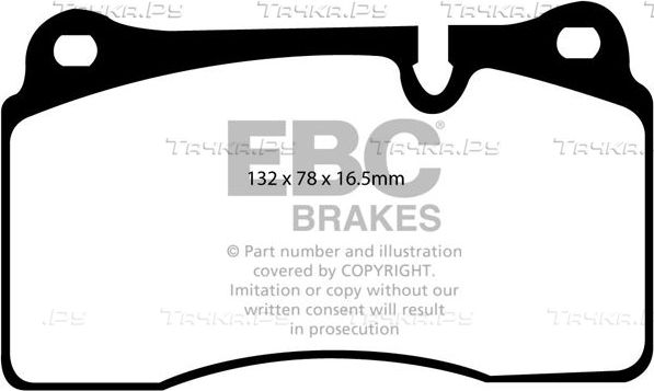 Тормозные колодки EBC Brakes передние для Land Rover Range Rover III 2005-2012. Артикул DP1922