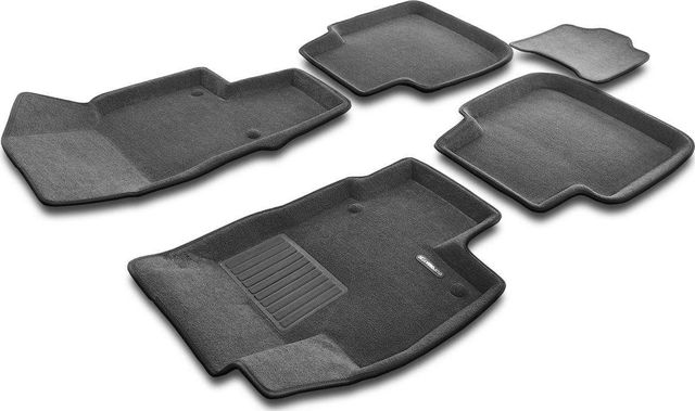 Коврики текстильные Euromat 3D Business для салона Volkswagen Tiguan III L Pro 2024-2026 СЕРЫЕ. Артикул EMC3D-005418G