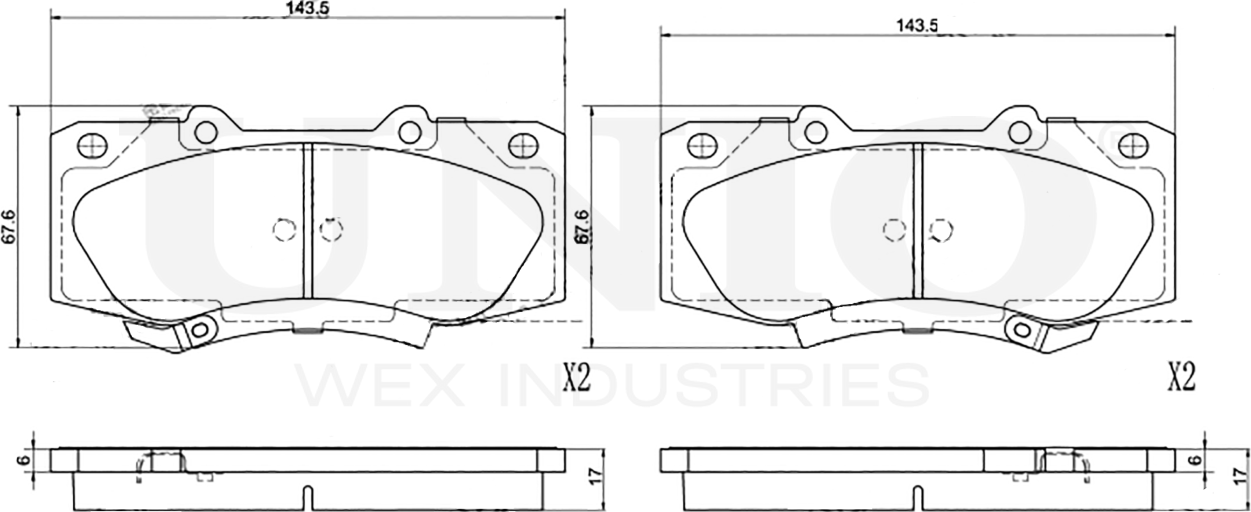 Колодки тормозные дисковые, комплект (Unio). Артикул BRP-20003