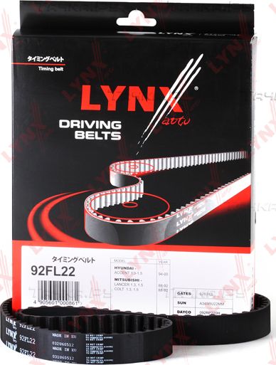 Ремень ГРМ LYNXauto для Hyundai Scoupe 1993-1996. Артикул 92FL22