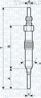 Свеча накаливания (накала) Magneti Marelli. Артикул 062900089304