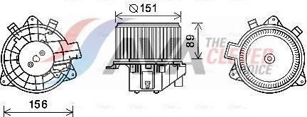 Вентилятор, мотор печки (отопителя) салона AVA для Fiat Stilo 2001-2008. Артикул FT8439