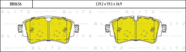 Колодки тормозные дисковые задние (Blitz). Артикул BB0636