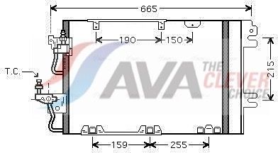 Радиатор кондиционера (конденсатор) AVA (алюминий). Артикул OL5384D