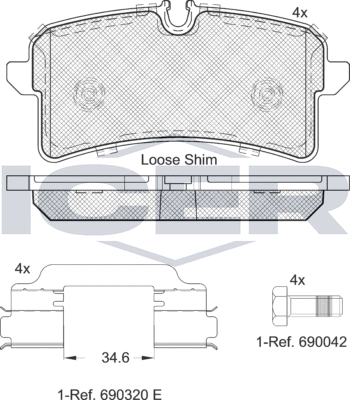 Тормозные колодки Icer. Артикул 182159-204