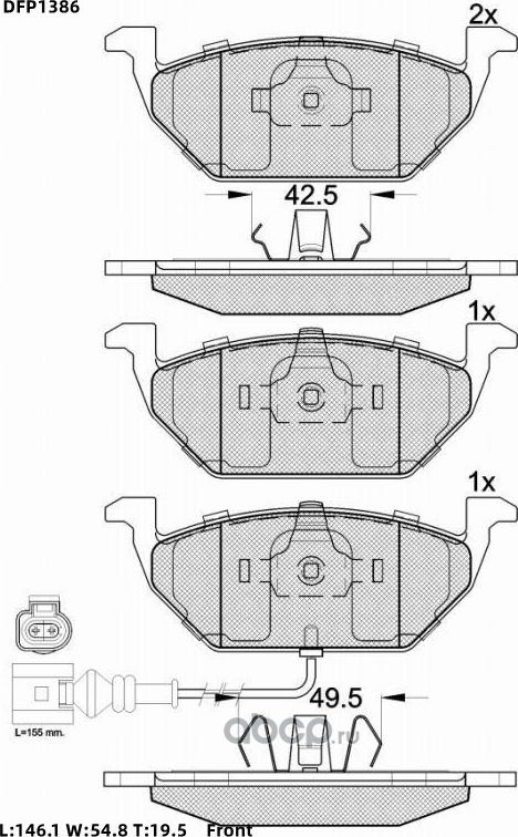 Колодки тормозные дисковые Double Force Double Force. Артикул DFP1386