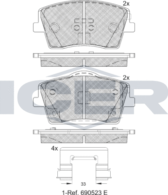 Тормозные колодки Icer. Артикул 182354