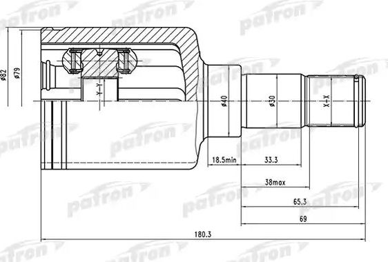 Шрус внутренний (граната) Patron для Ford Tourneo Connect I 2003-2013. Артикул PCV1486