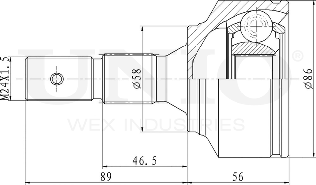 ШРУС наружный (Unio). Артикул CVJ-20140