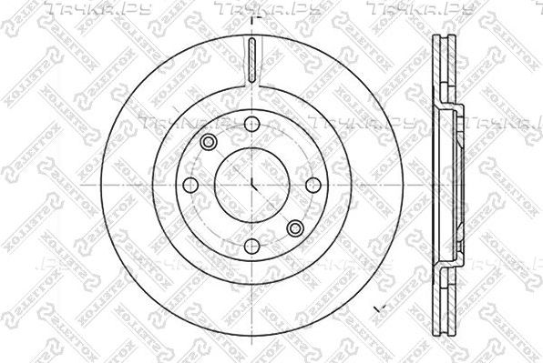 Тормозной диск Stellox передний для Citroen BX 1983-1994. Артикул 6020-9915V-SX