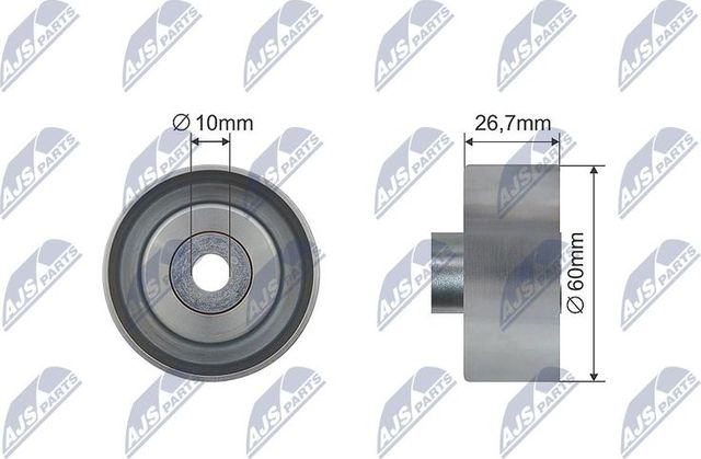 Направляющий (ведущий) ролик приводного поликлинового ремня NTY для Ford Transit Connect I 2002-2013. Артикул RNK-FR-029