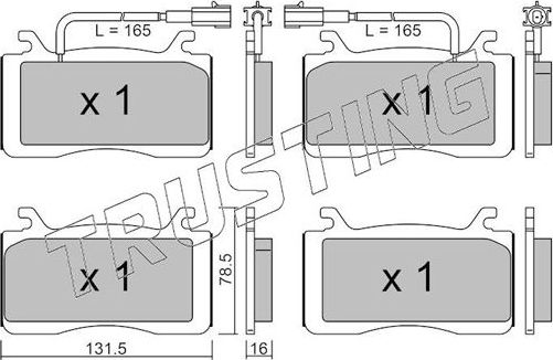 Тормозные колодки Trusting передние для Alfa Romeo Stelvio 2016-2026. Артикул 1141.0