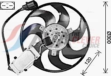Вентилятор радиатора двигателя AVA (полимерный материал). Артикул AI7529