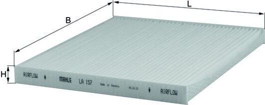 Салонный фильтр Mahle для Toyota Matrix I (E130) 2002-2004. Артикул LA 157