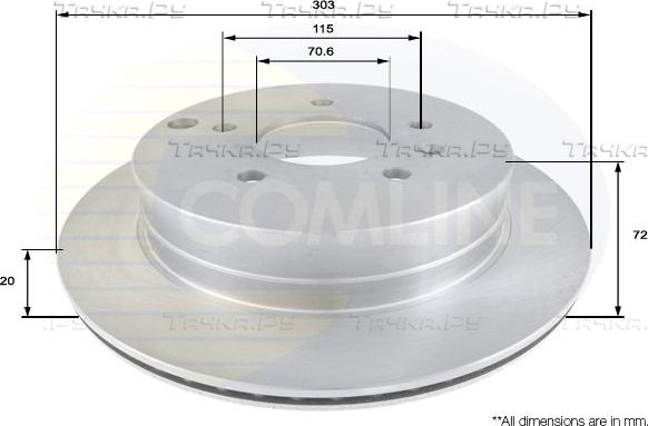 Тормозной диск Comline COATED. Артикул ADC1147V