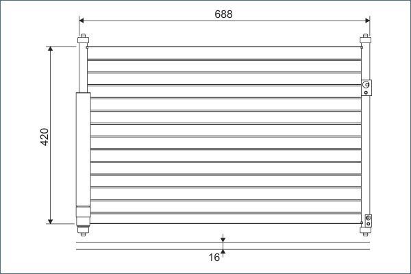 Радиатор кондиционера (конденсатор) Valeo (алюминий). Артикул 814228