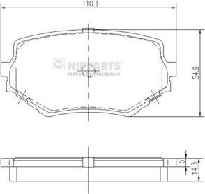 Тормозные колодки Nipparts передние для Suzuki Vitara I 1994-1999. Артикул J3608017