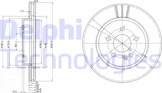 Тормозной диск Delphi. Артикул BG3397
