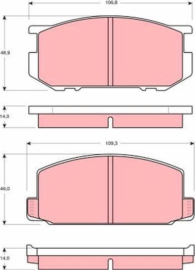 Тормозные колодки TRW передние для Toyota Corolla E70 1979-1983. Артикул GDB181