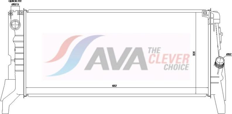Радиатор охлаждения двигателя AVA ** CLEVER FIT ** для MINI Cabrio III (F57) 2014-2026. Артикул BW2657